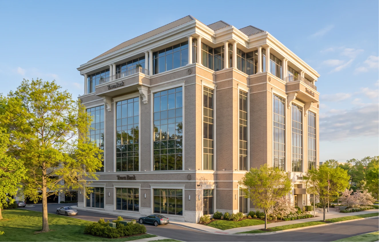 Hero rendering of TowneBank Building in SouthPark