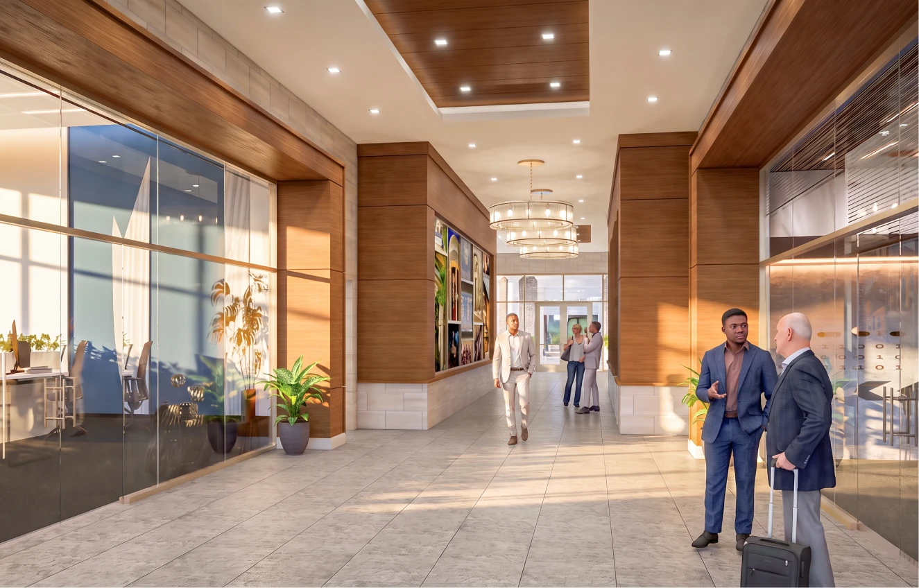 Interior rendering of TowneBank Building in SouthPark